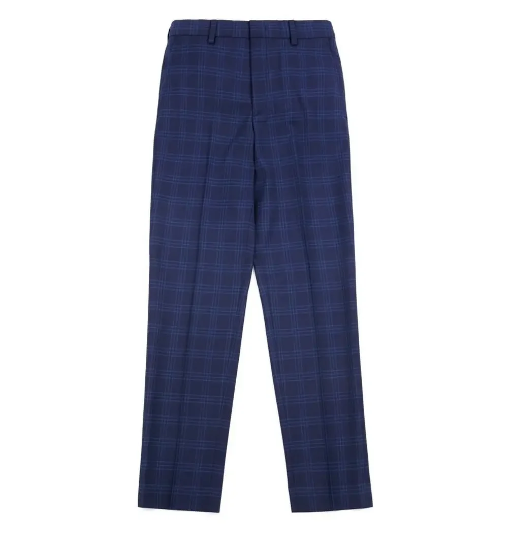 Lauren Ralph Lauren Boy's Plaid UltraFlex Classic Fit Dress Pants Navy Size 10R